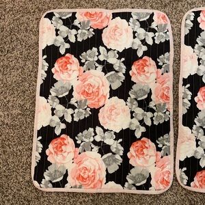 Full Queen Quilted Rose Pink & Black Pillow Shams